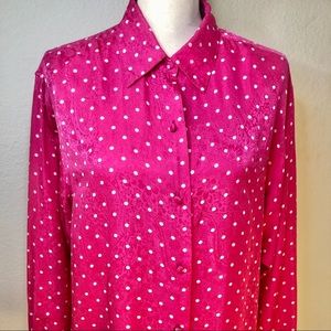 Nexx Pink Polka Dot Button Down Shirt